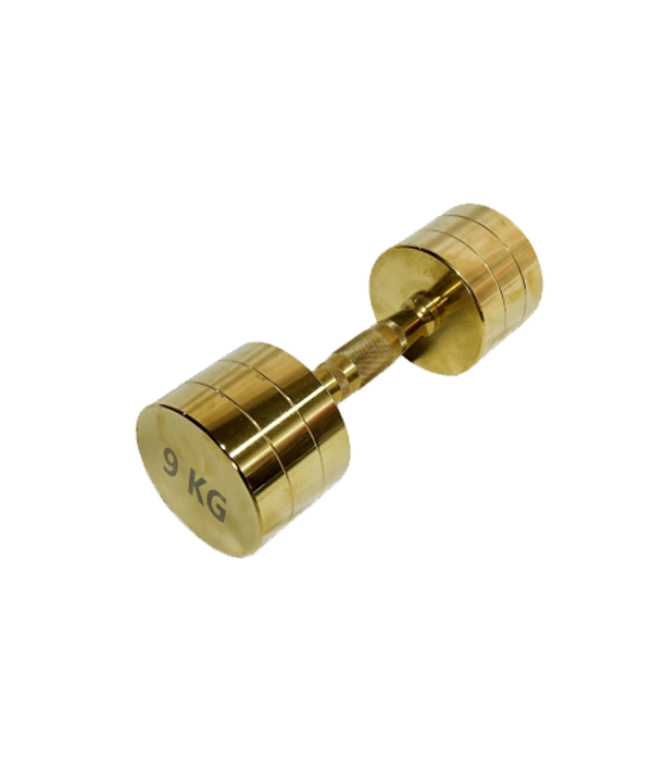 Golden Steel Chrome Dumbbell     