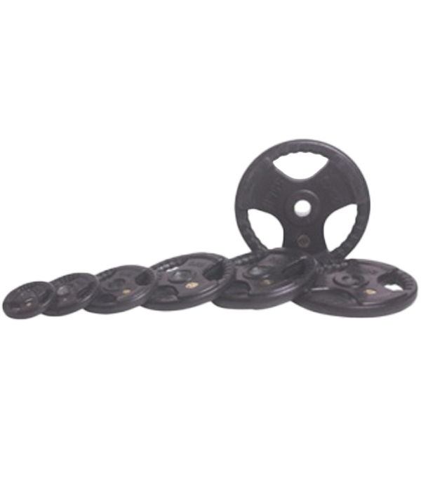 3 Holes Black Rubber Coated Olympic Plate