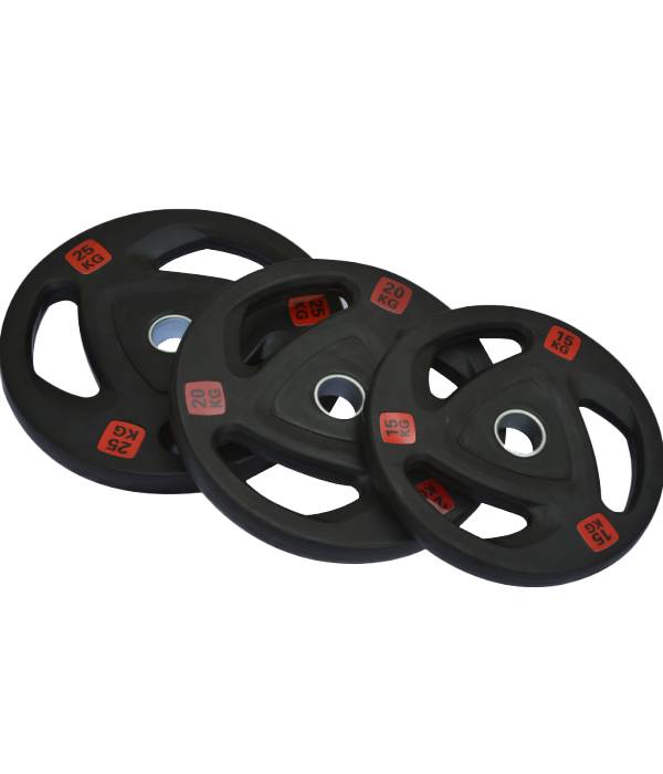 3 Holes Black Rubber Coated Olympic Plate